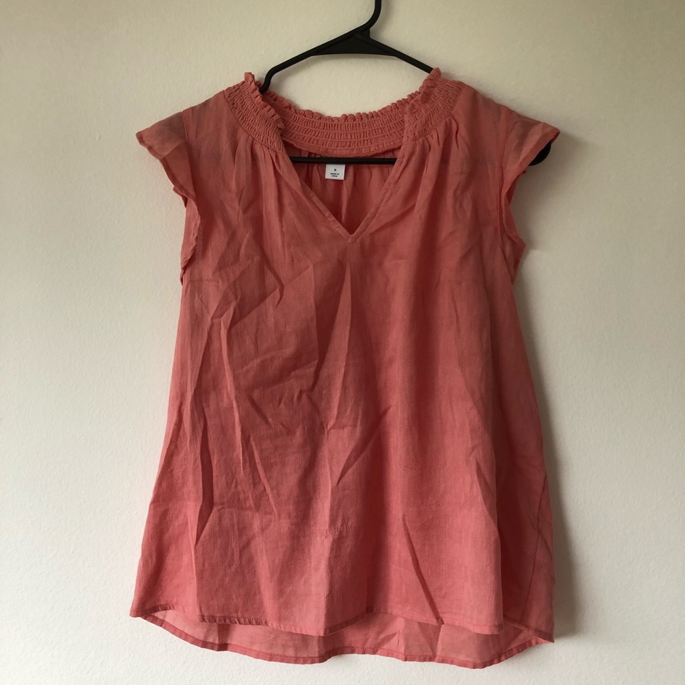 NWT Old Navy Pink Flutter Sleeve Blouse Size Small